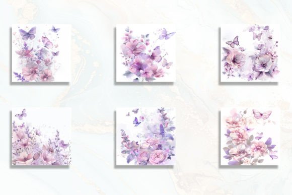 Lavender Flowers Butterfly Backgrounds - Social Canvas