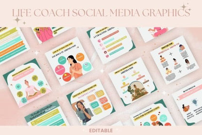 30 Life Coach Social Media Post Templates - Social Canvas