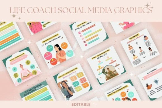 30 Life Coach Social Media Post Templates - Social Canvas