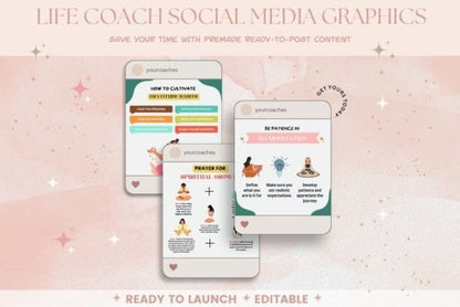 30 Life Coach Social Media Post Templates - Social Canvas