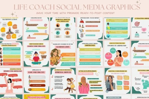 30 Life Coach Social Media Post Templates - Social Canvas
