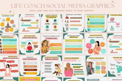 30 Life Coach Social Media Post Templates - Social Canvas
