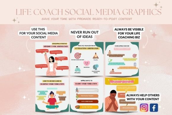30 Life Coach Social Media Post Templates - Social Canvas