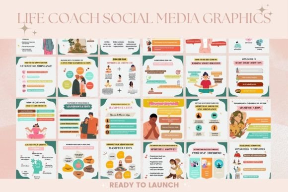 30 Life Coach Social Media Post Templates - Social Canvas