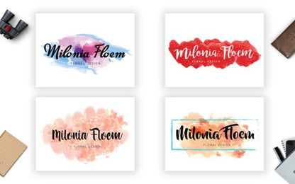 Watercolor & Brush Logo Branding Kit – Hand-Painted Logo Elements, Backgrounds & Design Tools