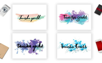Watercolor & Brush Logo Branding Kit – Hand-Painted Logo Elements, Backgrounds & Design Tools