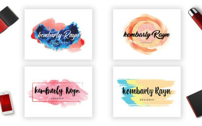 Watercolor & Brush Logo Branding Kit – Hand-Painted Logo Elements, Backgrounds & Design Tools