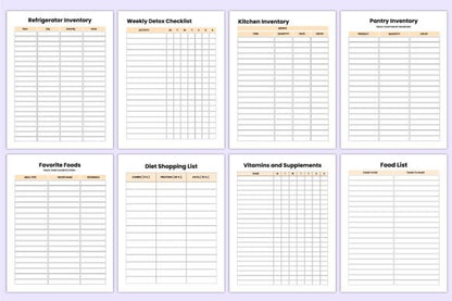Meal Planner Bundle – Editable Canva & KDP Templates for Weekly Food Planning (MRR) - Social Canvas