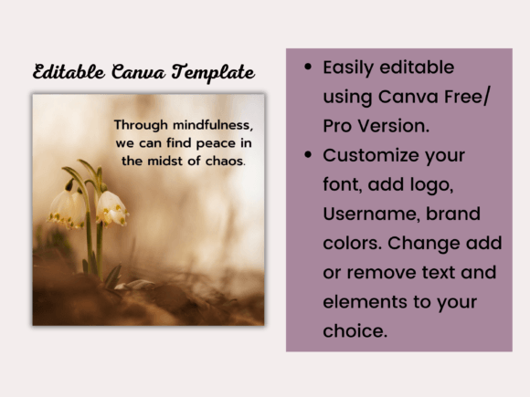 Mindfulness Quotes Social Media Template - Social Canvas
