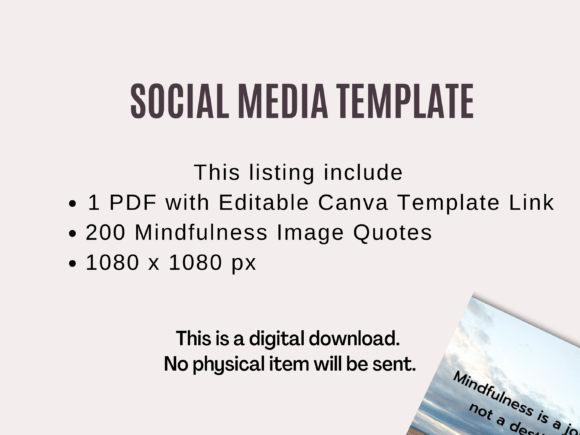 Mindfulness Quotes Social Media Template - Social Canvas