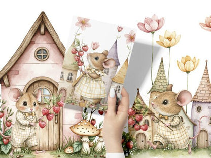 Minnie Animals Mouse Strawberry Clipart - Social Canvas