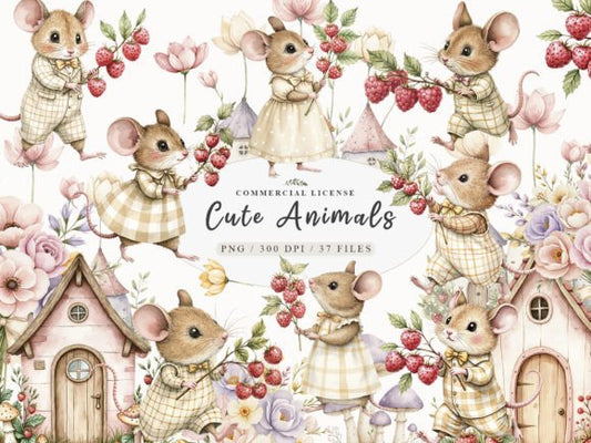 Minnie Animals Mouse Strawberry Clipart - Social Canvas