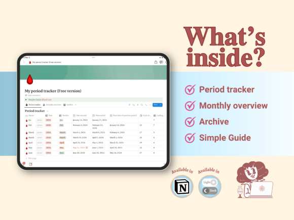 Notion Period Tracker Template (MRR) - Social Canvas