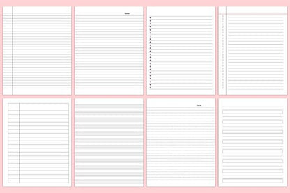 Notebook Paper KDP Interiors – Lined Pages Bundle for Low Content Books (MRR) - Social Canvas