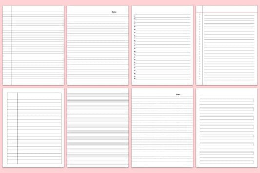 Notebook Paper KDP Interiors – Lined Pages Bundle for Low Content Books (MRR) - Social Canvas