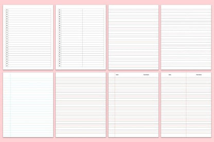 Notebook Paper KDP Interiors – Lined Pages Bundle for Low Content Books (MRR) - Social Canvas