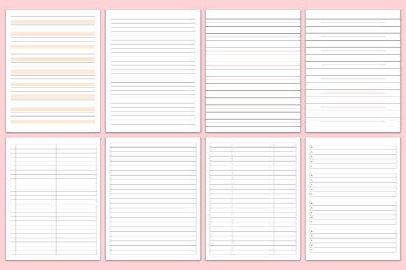 Notebook Paper KDP Interiors – Lined Pages Bundle for Low Content Books (MRR) - Social Canvas