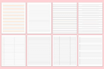 Notebook Paper KDP Interiors – Lined Pages Bundle for Low Content Books (MRR) - Social Canvas