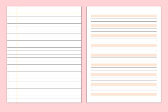 Notebook Paper KDP Interiors – Lined Pages Bundle for Low Content Books (MRR) - Social Canvas
