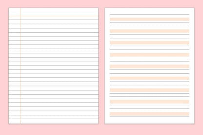 Notebook Paper KDP Interiors – Lined Pages Bundle for Low Content Books (MRR) - Social Canvas