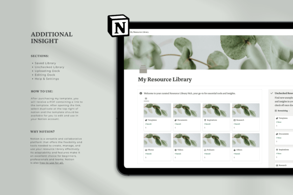 Notion Resource Library Hub - Social Canvas