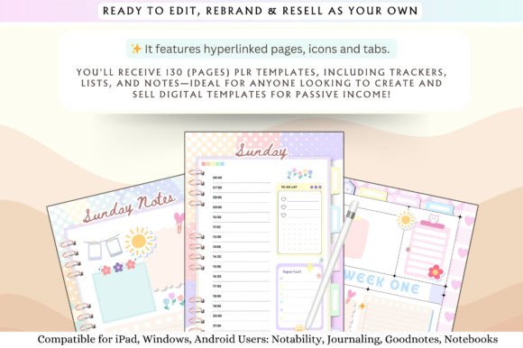Undated Digital Planner – Editable Canva Template with PLR & Resell Rights (MRR) - Social Canvas