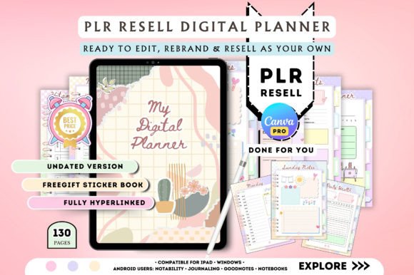 Canva Digital Planner – PLR License for Resale & Commercial Use (MRR) - Social Canvas