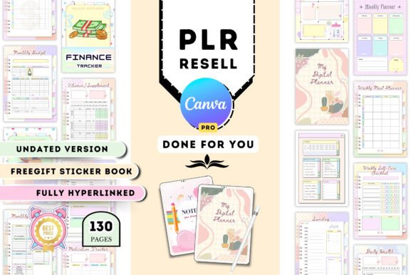 Undated Digital Planner – Editable Canva Template with PLR & Resell Rights (MRR) - Social Canvas
