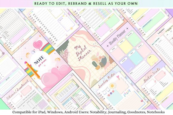 Undated Digital Planner – Editable Canva Template with PLR & Resell Rights (MRR) - Social Canvas