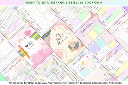 Undated Digital Planner – Editable Canva Template with PLR & Resell Rights (MRR) - Social Canvas