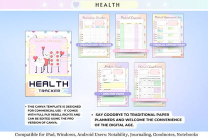 Undated Digital Planner – Editable Canva Template with PLR & Resell Rights (MRR) - Social Canvas