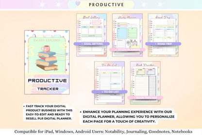 Undated Digital Planner – Editable Canva Template with PLR & Resell Rights (MRR) - Social Canvas
