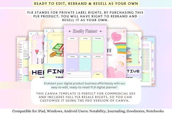 Canva Digital Planner – PLR License for Resale & Commercial Use (MRR) - Social Canvas