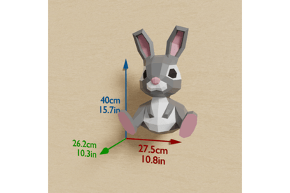 3D Papercraft Bunny - Social Canvas