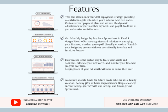 Monthly Budget Planner (Excel Template) (MRR) - Social Canvas