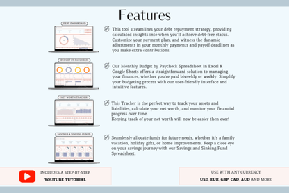 Monthly Budget Planner (Excel Template) (MRR) - Social Canvas