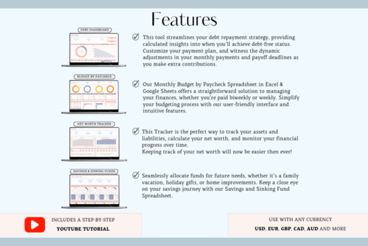 Monthly Budget Planner (Excel Template) (MRR) - Social Canvas
