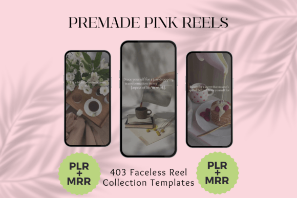 Pink Faceless Instagram Reels Bundle – PLR Canva Templates for Coaches & Creators (MRR) - Social Canvas
