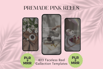 Pink Faceless Instagram Reels Bundle – PLR Canva Templates for Coaches & Creators (MRR) - Social Canvas