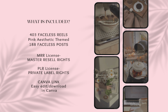 Pink Faceless Instagram Reels Bundle – PLR Canva Templates for Coaches & Creators (MRR) - Social Canvas