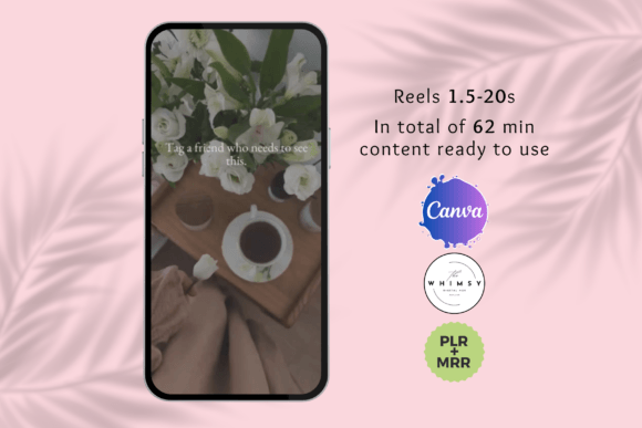 Pink Faceless Instagram Reels Bundle – PLR Canva Templates for Coaches & Creators (MRR) - Social Canvas