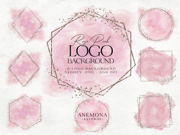 Pink Watercolor Logo Backgrounds – Soft & Feminine Branding Backdrops