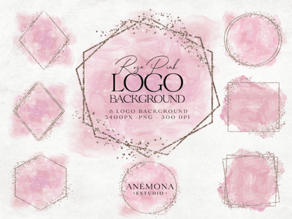 Pink Watercolor Logo Backgrounds – Soft & Feminine Branding Backdrops