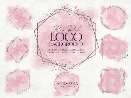 Pink Watercolor Logo Backgrounds – Soft & Feminine Branding Backdrops