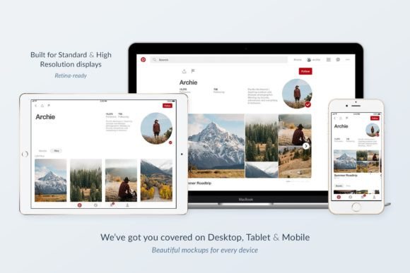 Pinterest Social Media Mockups Pack - Social Canvas