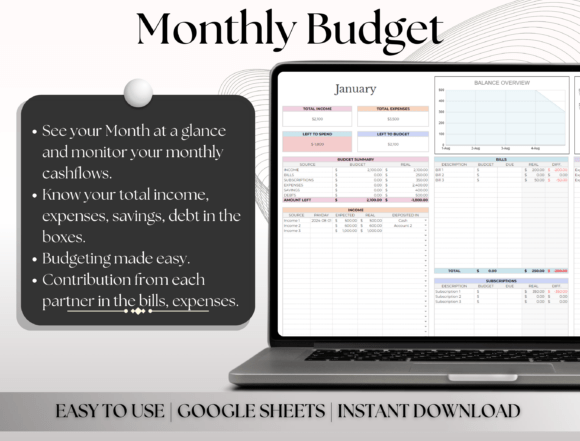 All-in-One Household Budget Tracker (MRR) - Social Canvas
