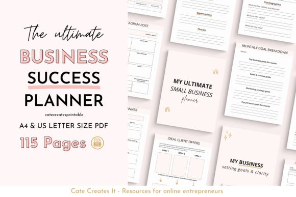 Printable Small Business Planner – 115-Page PDF for Entrepreneurs & Coaches - Social Canvas
