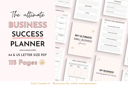 Printable Small Business Planner – 115-Page PDF for Entrepreneurs & Coaches - Social Canvas