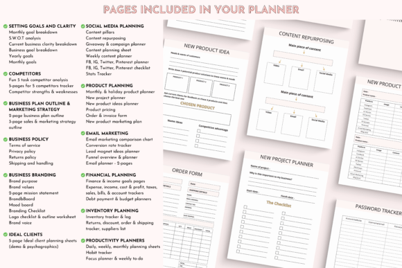 Printable Small Business Planner – 115-Page PDF for Entrepreneurs & Coaches - Social Canvas