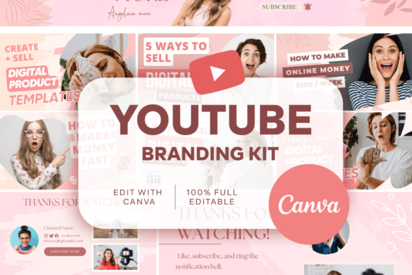 YouTube Branding Kit – Professional Canva Templates for Channel Art, Thumbnails & More (MRR) - Social Canvas